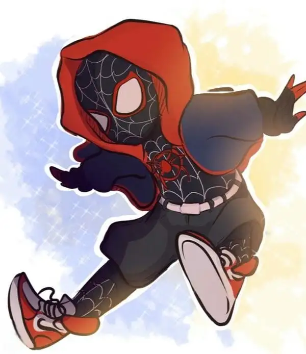 black spiderman chibi 