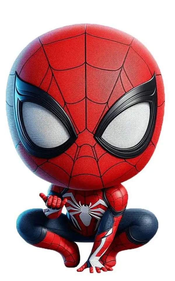 spiderman tạo dáng chibi