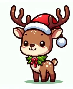 hình vẽ tuần lộc chibi mùa giáng sinh