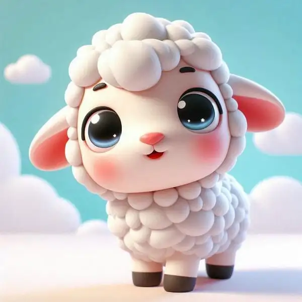 hình con cừu cute mới đẻ