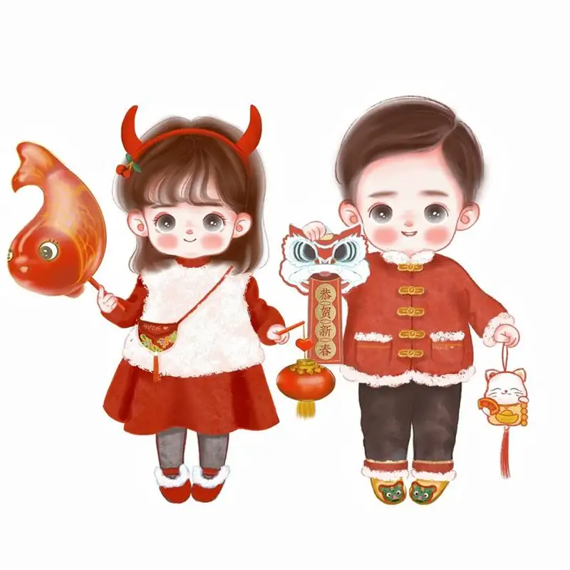 ảnh cặp chibi tết