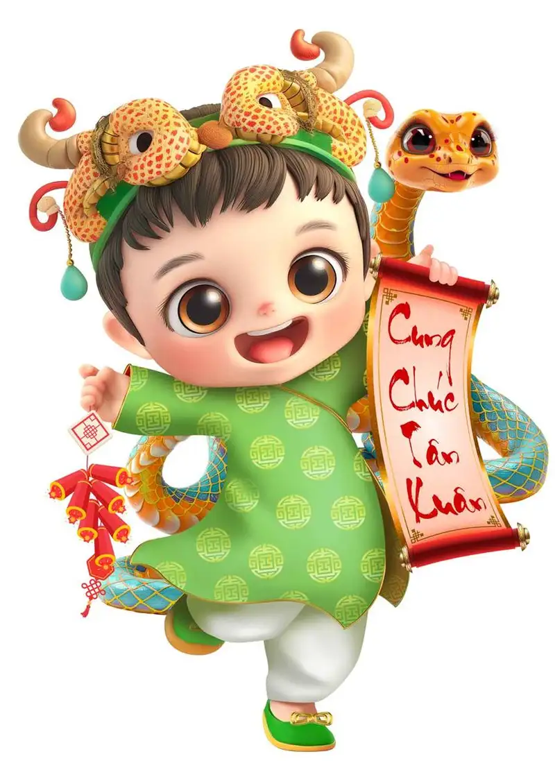 ảnh chúc tết chibi 