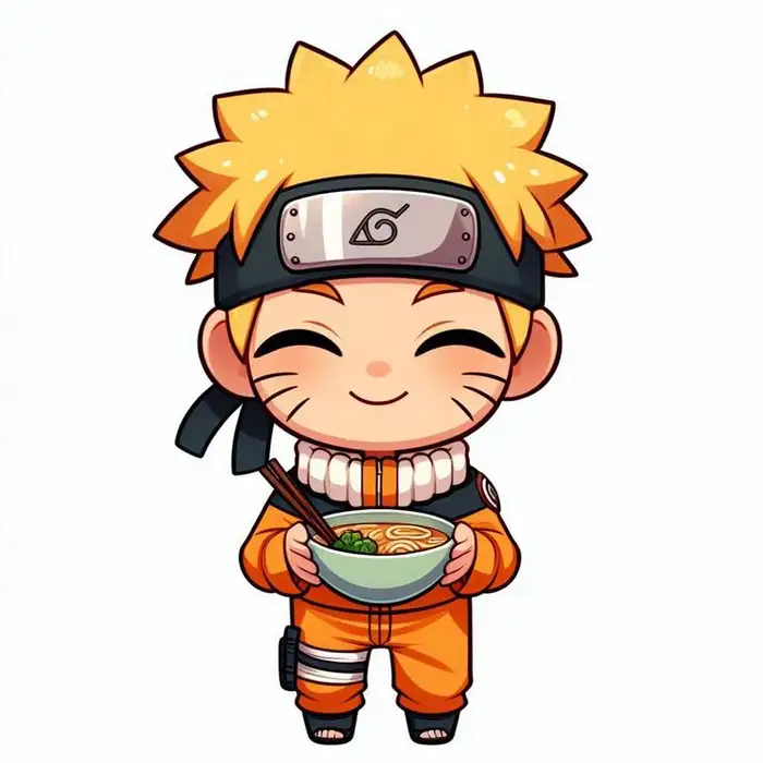 hình ảnh naruto đang ăn chibi 