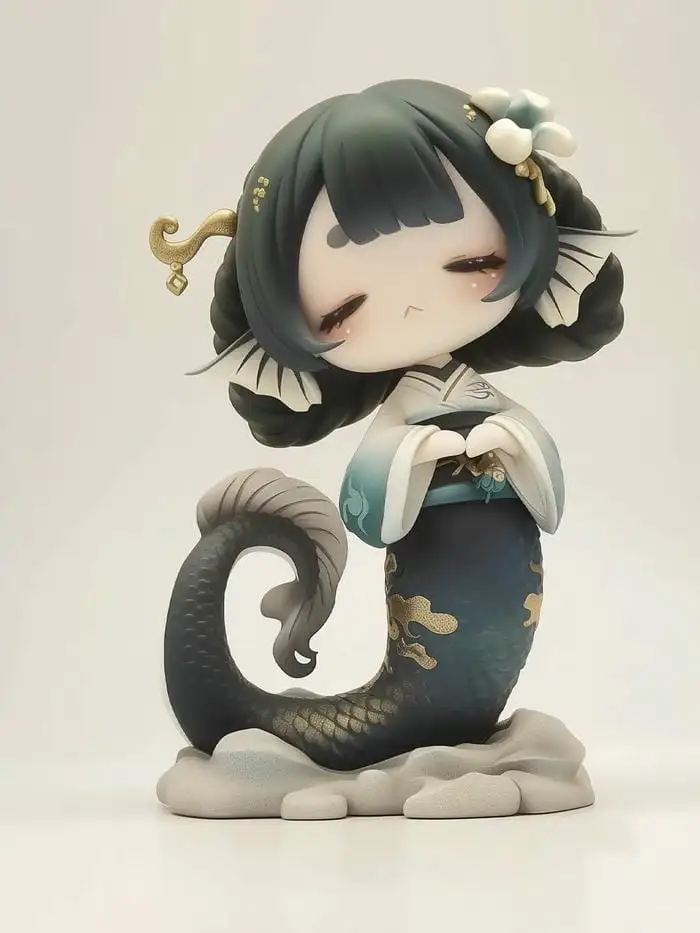 nàng tiên cá nhắm mắt chibi