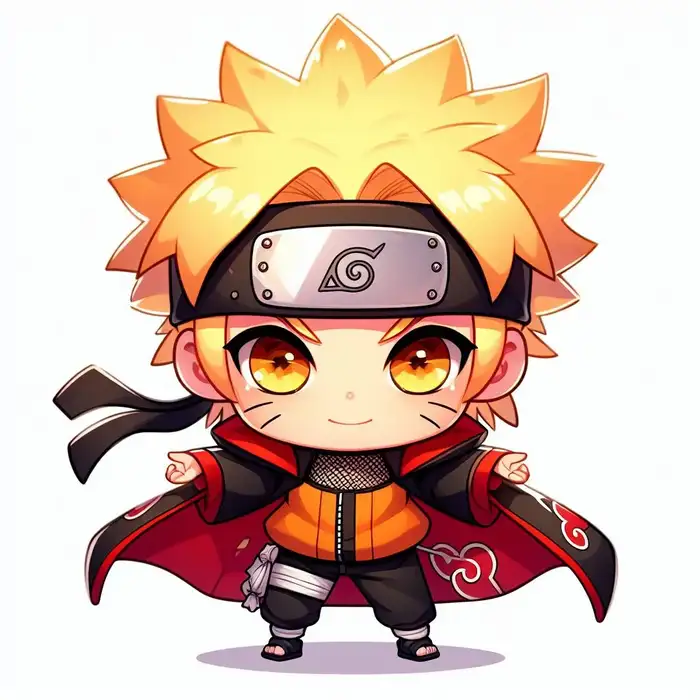 ảnh naruto mặc áo choàng chibi 