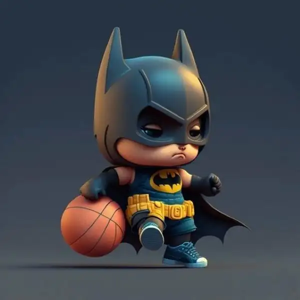 chibi batman chơi bóng rổ