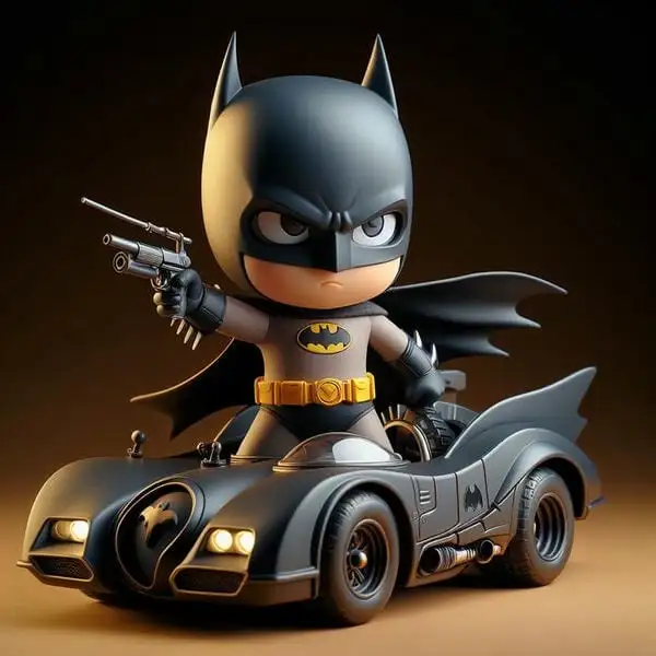 hình batman trên siêu xe chibi