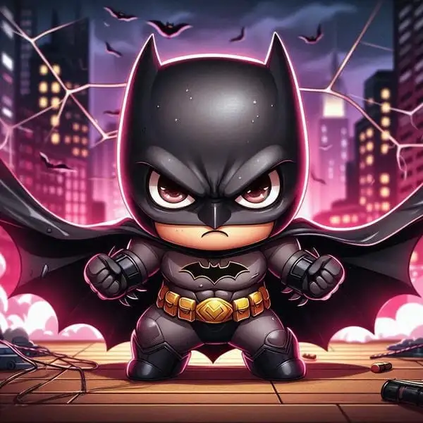 batman chibi cute trong thành phố