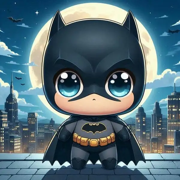 batman trong đêm trăng chibi