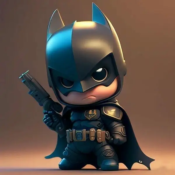 batman cầm súng chibi cute 