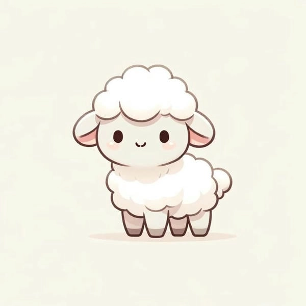 Con cừu nhỏ đáng yêu phong cách chibi