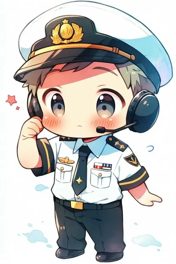 ảnh chibi công an văn phòng