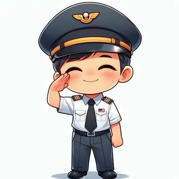 chú công an đứng chào chibi 