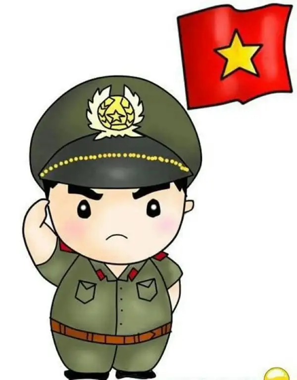 chibi công an cau mày hoạt hình