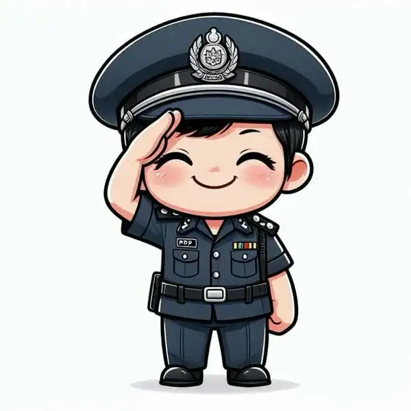 ảnh chibi công an vui vẻ