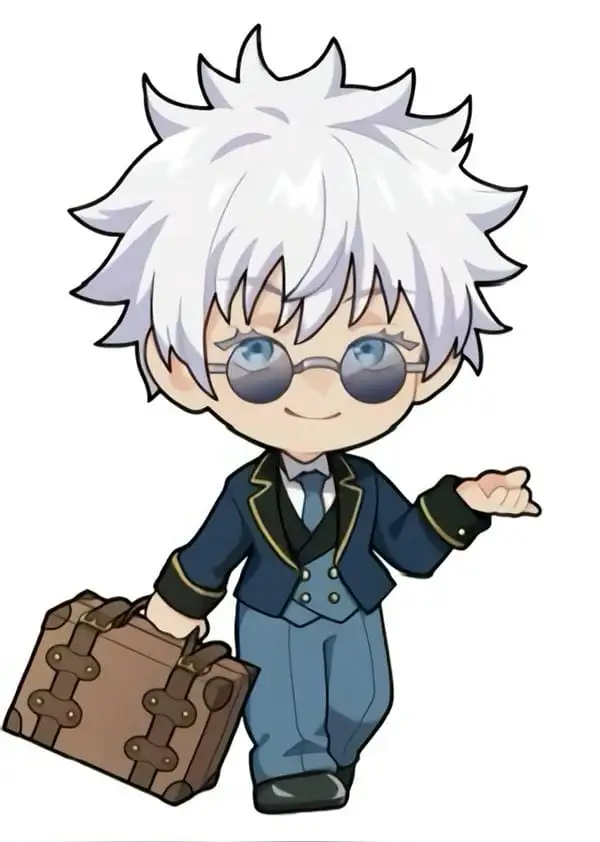 gojo satoru đi du lịch chibi 