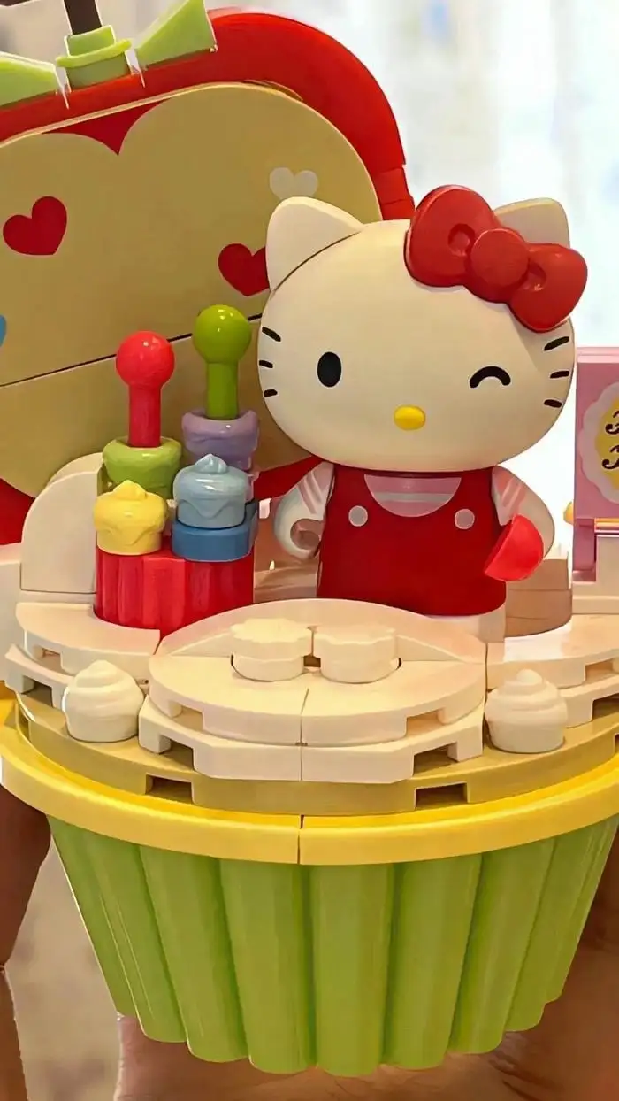 hình nền hello kitty bánh màu hồng 