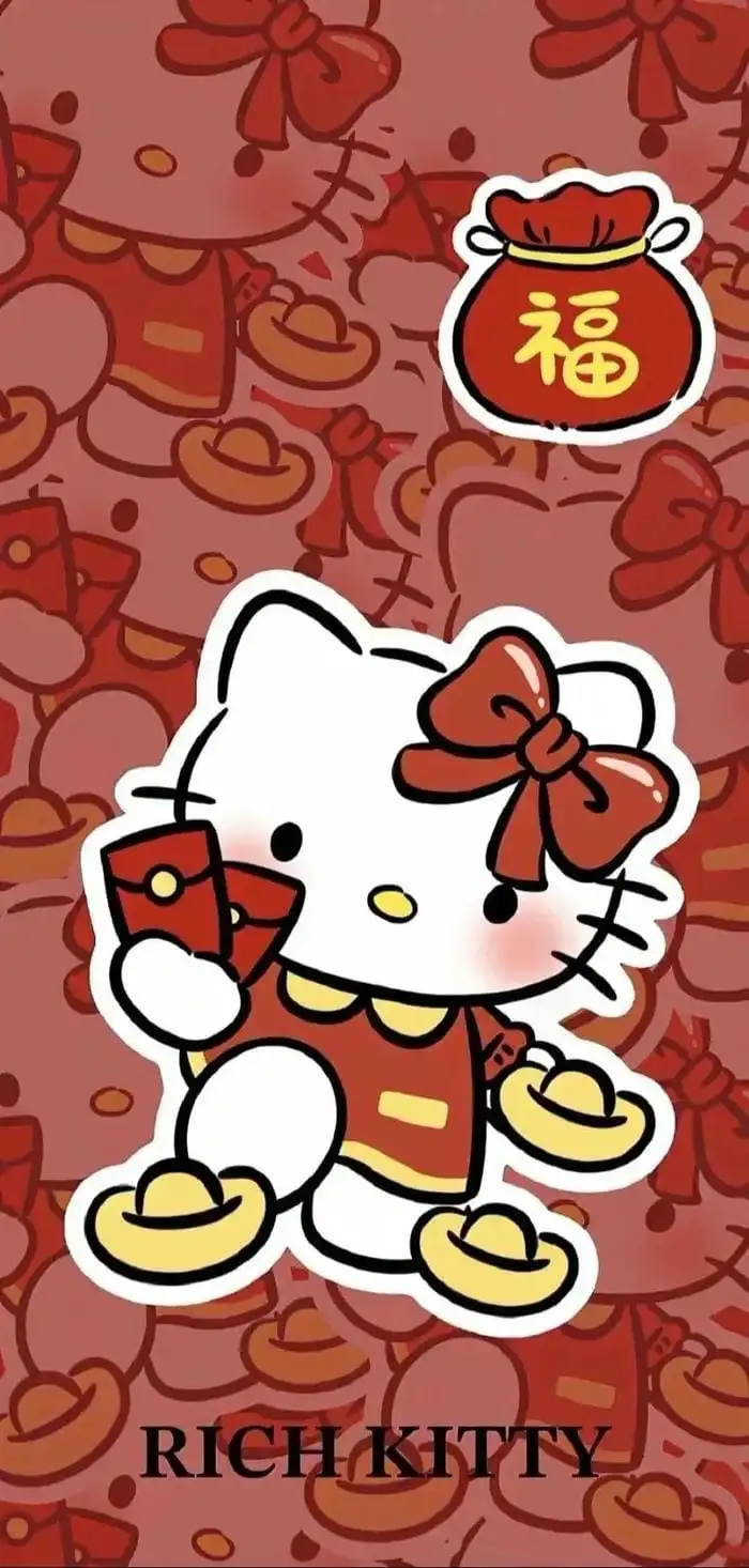 hình nền hello kitty nhận lì xì đẹp nhất