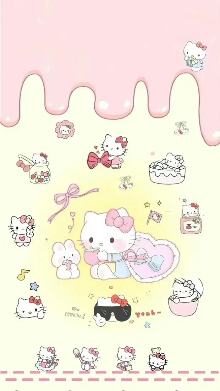 hình nền hello kitty dễ thương tan chảy