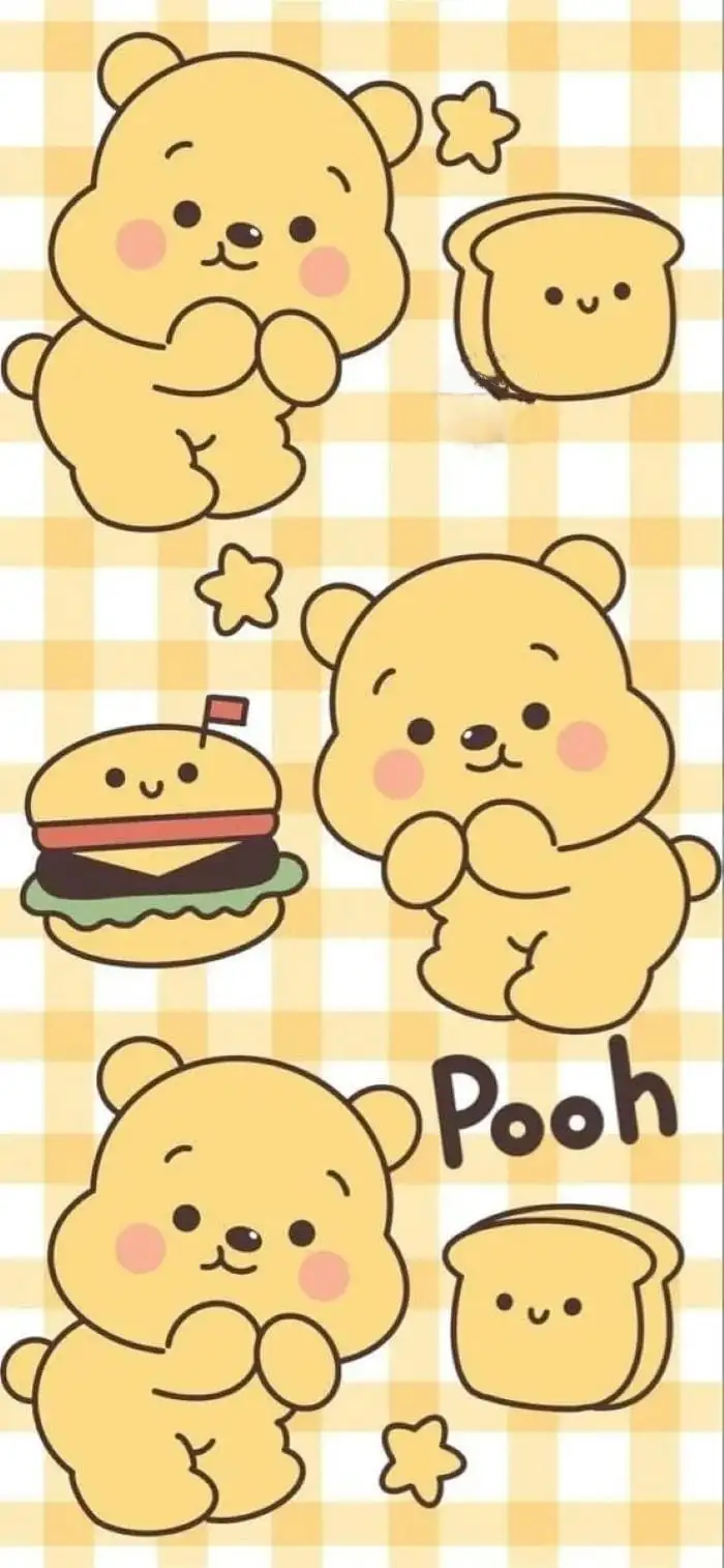 hình nền gấu pooh ăn bánh cho điện thoại