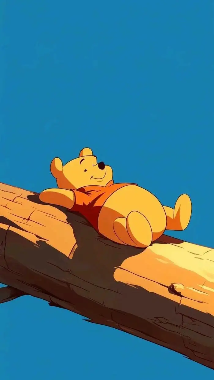 hình nền gấu pooh trên mái nhà