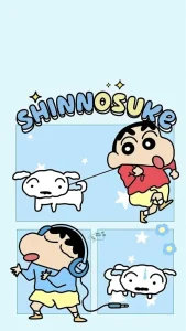 hình nền điện thoại shin cậu bé bút chì và chó