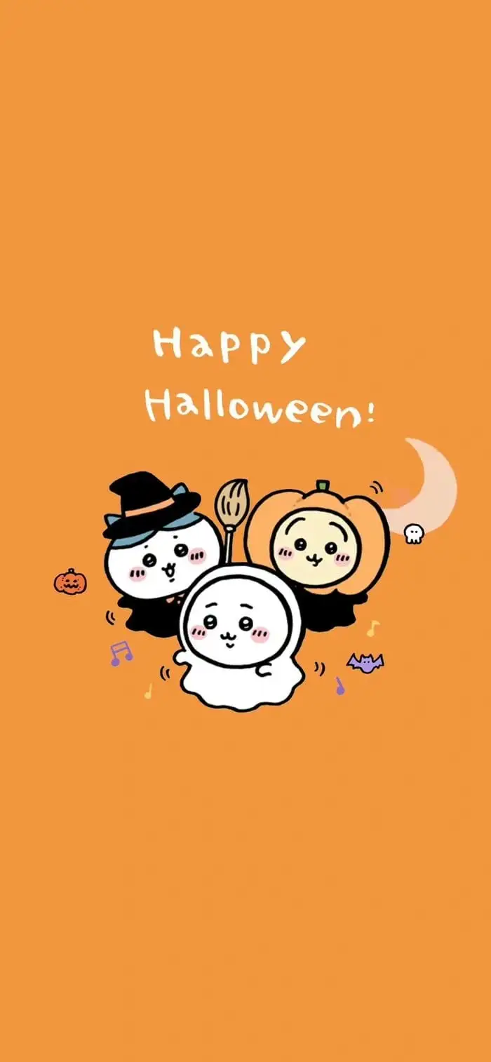 hình nền halloween dễ thương tông cam