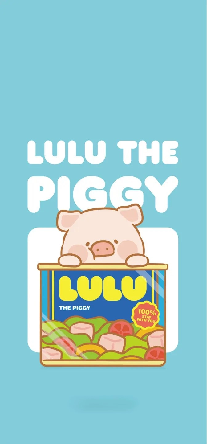 hình nền điện thoại lulu the piggy nền xanh