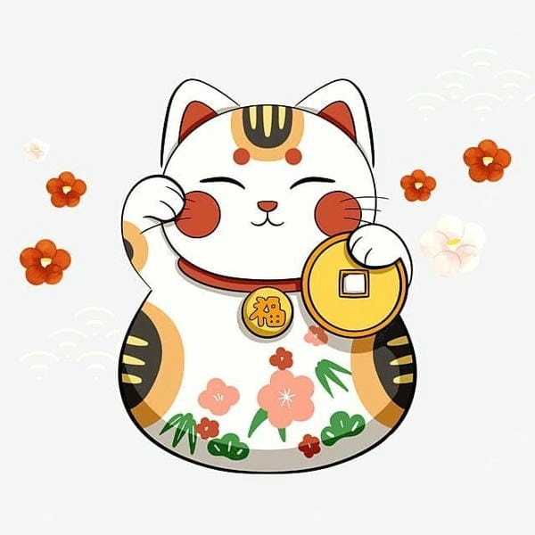 avatar mèo thần tài chibi cho ngày vía thần tài