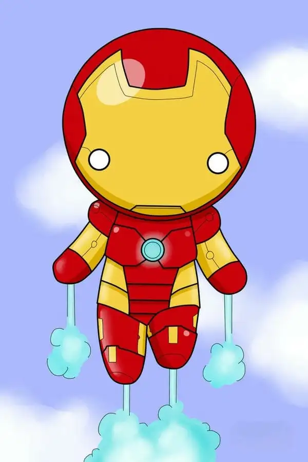 iron man chibi 3d bay lên không trung