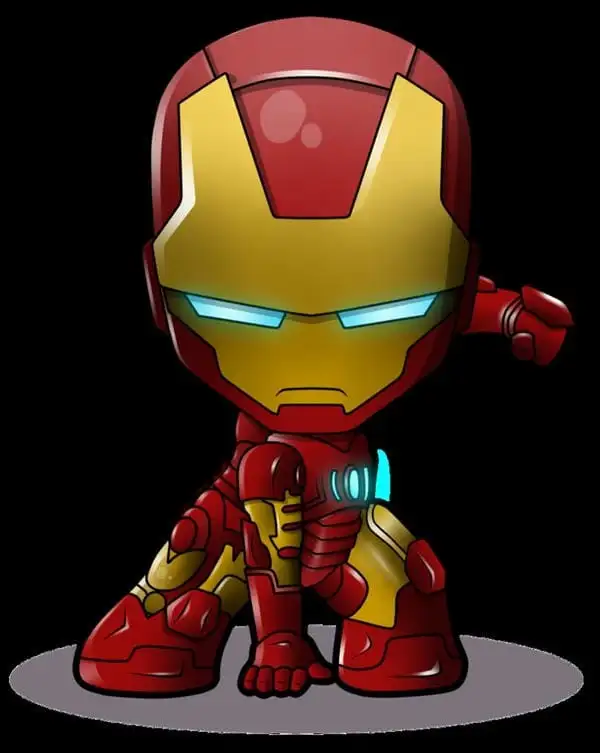 iron man chibi cute chuẩn bị tấn công