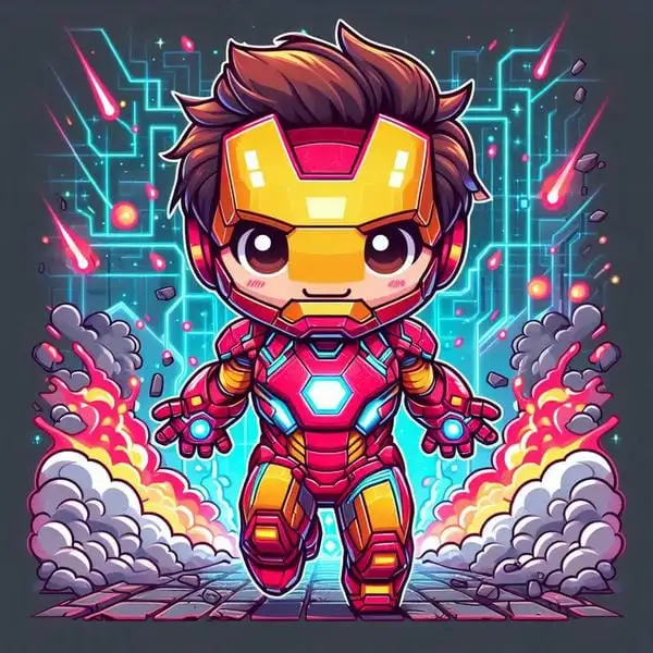 iron man chibi 3d cáu giận