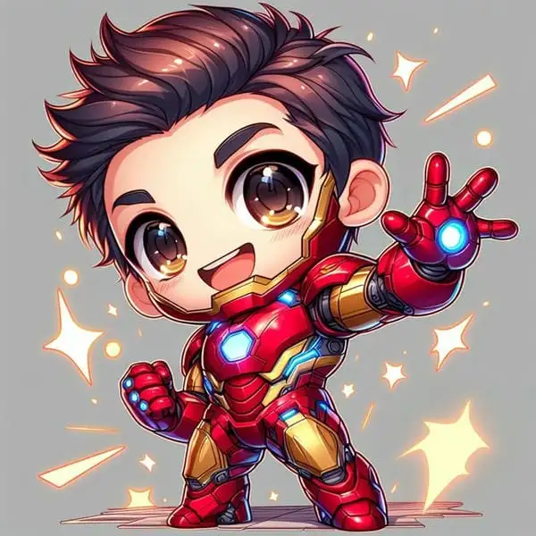 iron man chibi bỏ mặt nạ