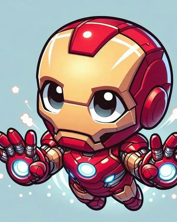 chibi iron man trợn mắt