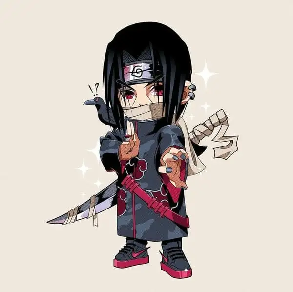 itachi uchiha chibi cầm kiếm