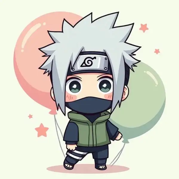 kakashi hatake cầm bóng bay chibi