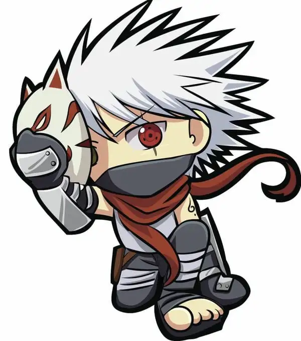 kakashi chibi bỏ mặt nạ cute