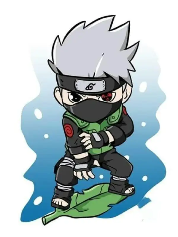 kakashi hatake chibi trượt trên lá