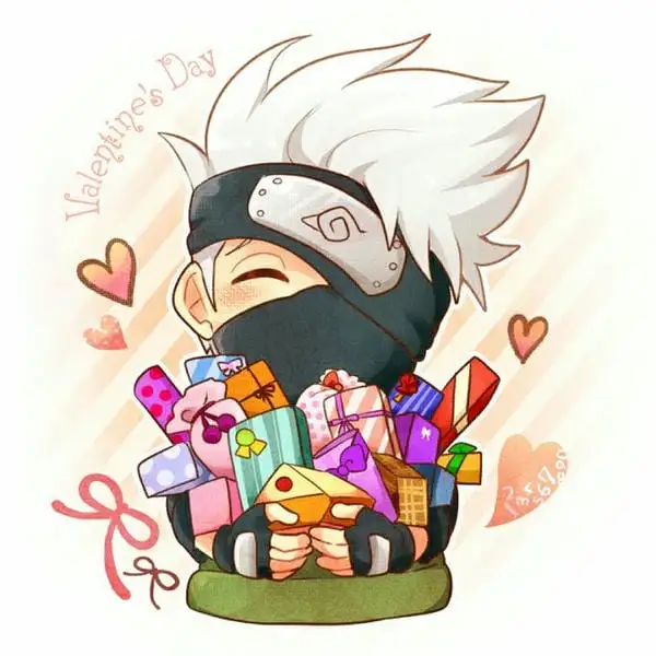 kakashi chibi nhận quà valentine