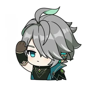 alhaitham chibi chào