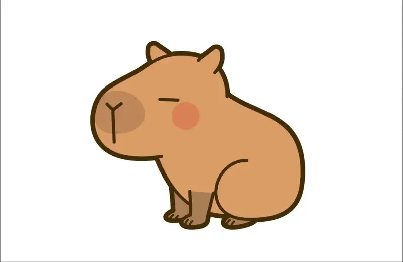 động vật chibi cute con capybara nhắm mắt