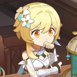 aether and lumine thắc mắc chibi