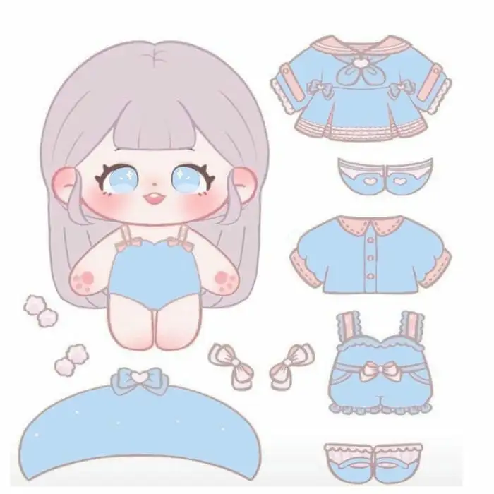 chibi cute kawaii paper doll và các bộ trang phục