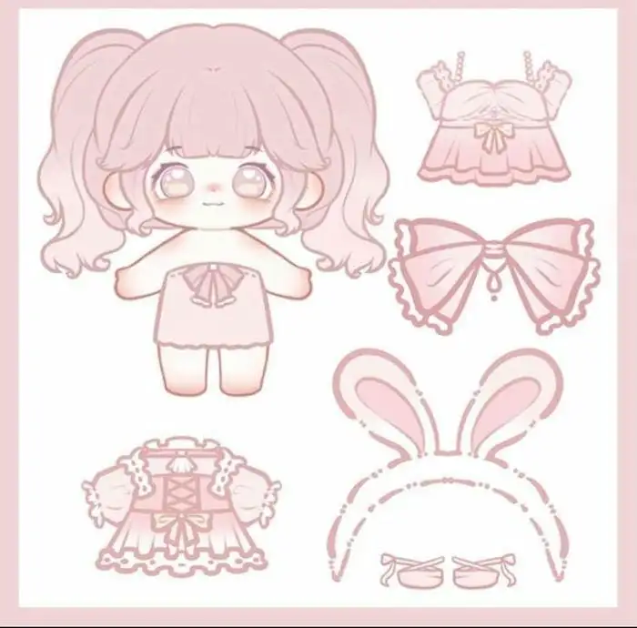 paper doll chibi bé con