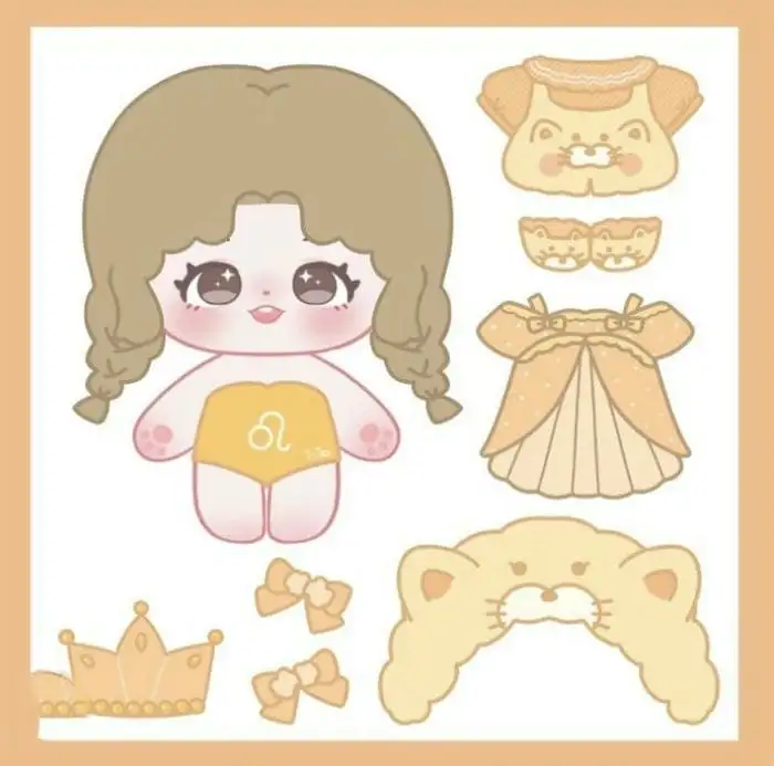 paper doll mawch đồ vàng chibi