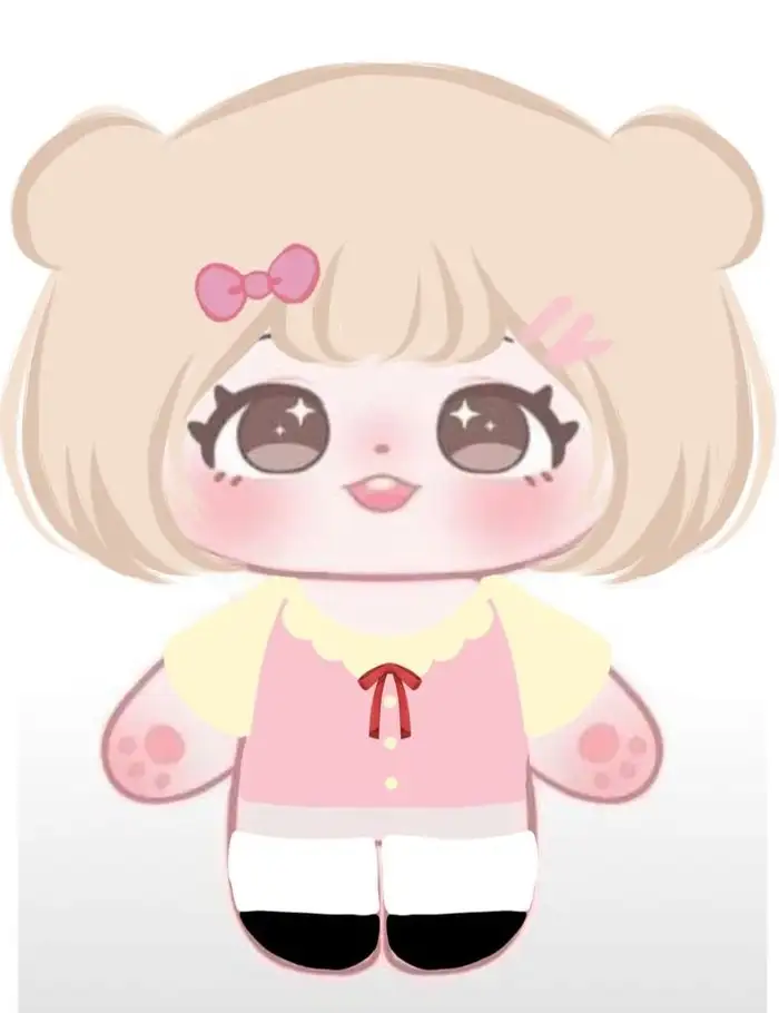 paper doll búp bê giấy chibi tóc ngắn