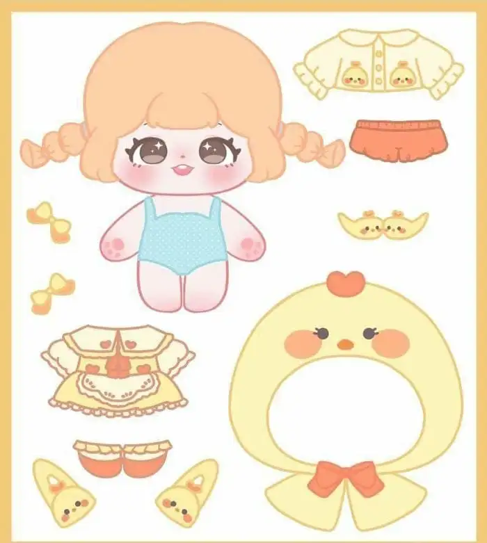 chibi cute kawaii paper doll 