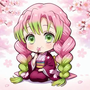 mitsuri chibi cute ăn kẹo mút