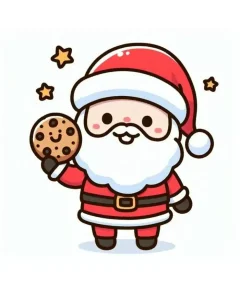 hình ảnh ông già noel ăn bánh chibi