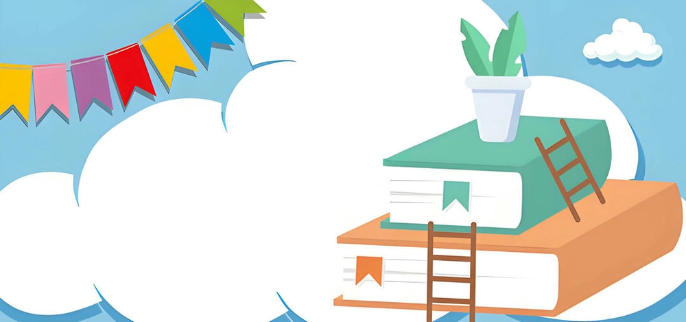mẫu background powerpoint hình sách học sinh 